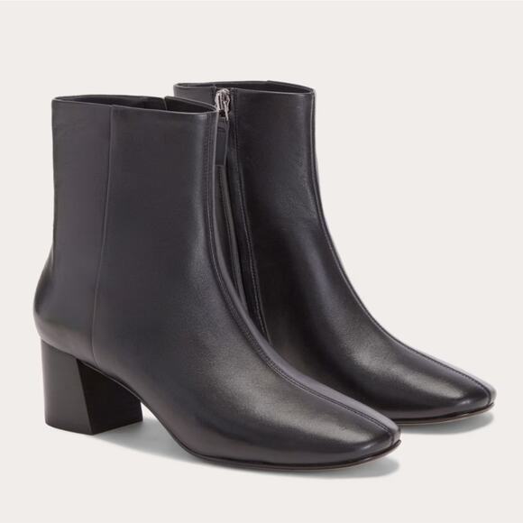 NEW Everlane The Day Sleek Black Leather Ankle Boots - Picture 5 of 15